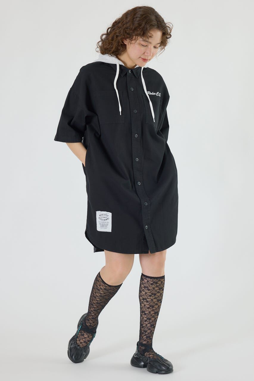 RODEO CROWNS「ショートスリーブミリタリーシャツワンピース」|ワンピース|