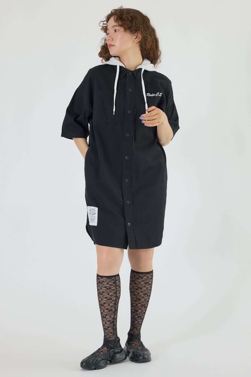 RODEO CROWNS「ショートスリーブミリタリーシャツワンピース」|ワンピース|