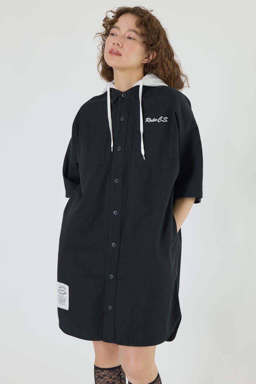 RODEO CROWNS「ショートスリーブミリタリーシャツワンピース」|ワンピース|