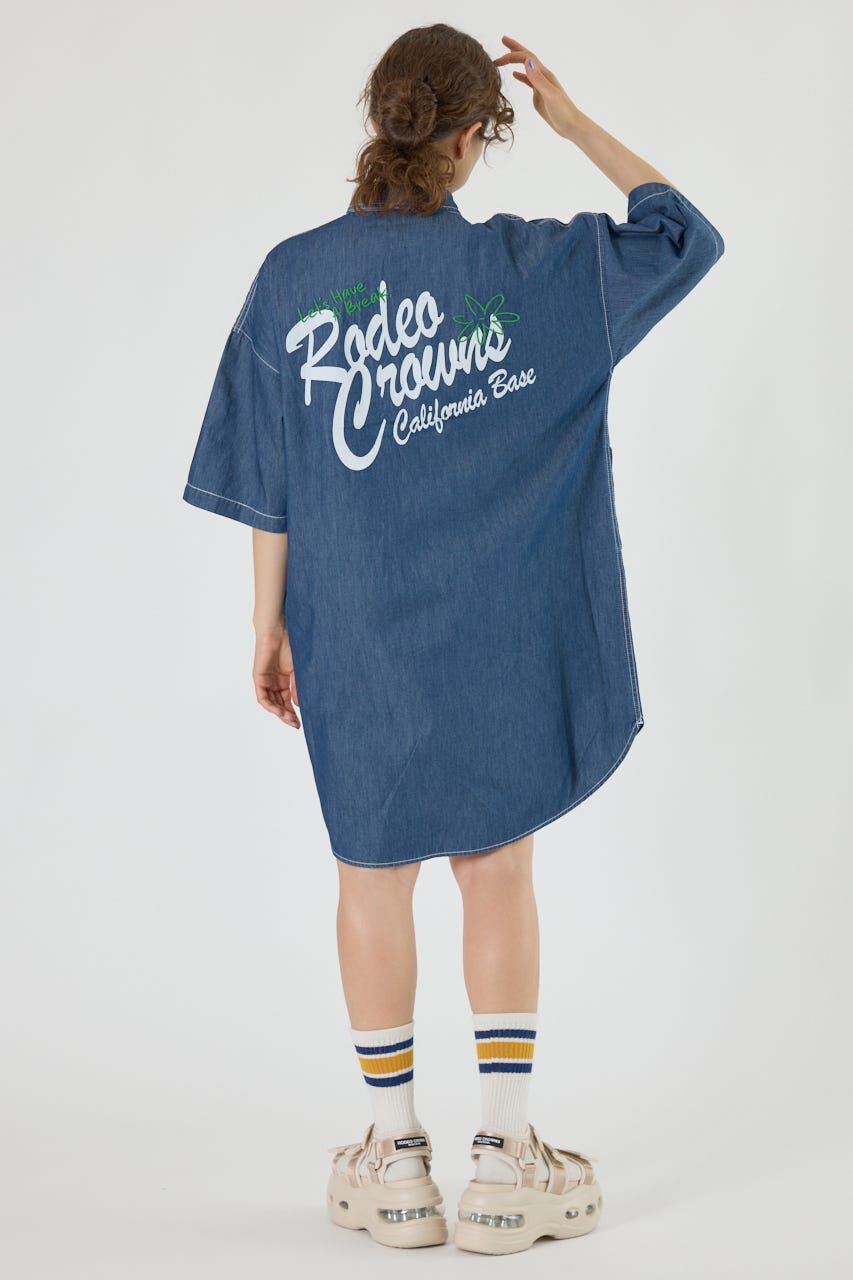 RODEO CROWNS「ショートスリーブミリタリーシャツワンピース」|ワンピース|