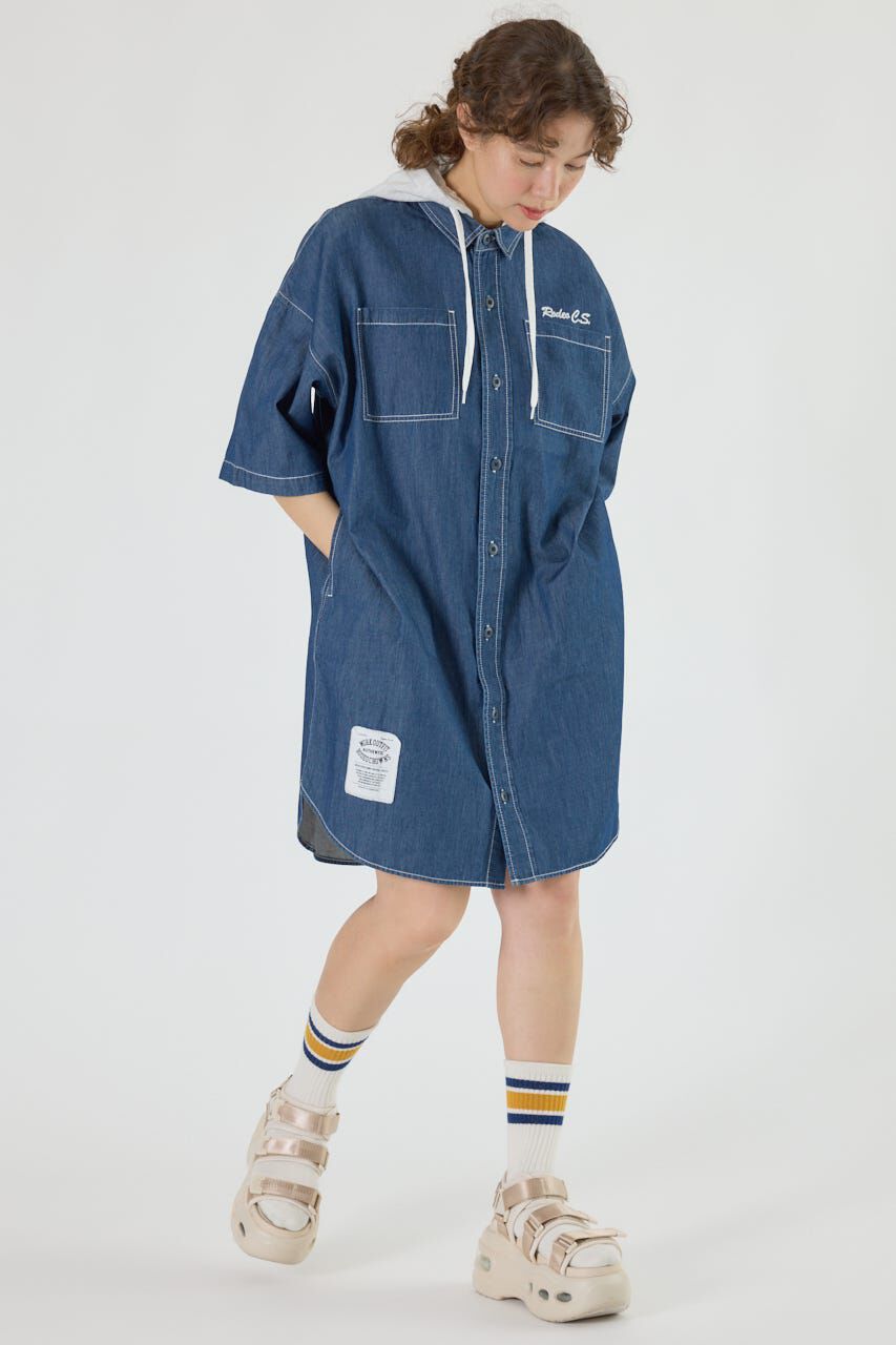 RODEO CROWNS「ショートスリーブミリタリーシャツワンピース」|ワンピース|