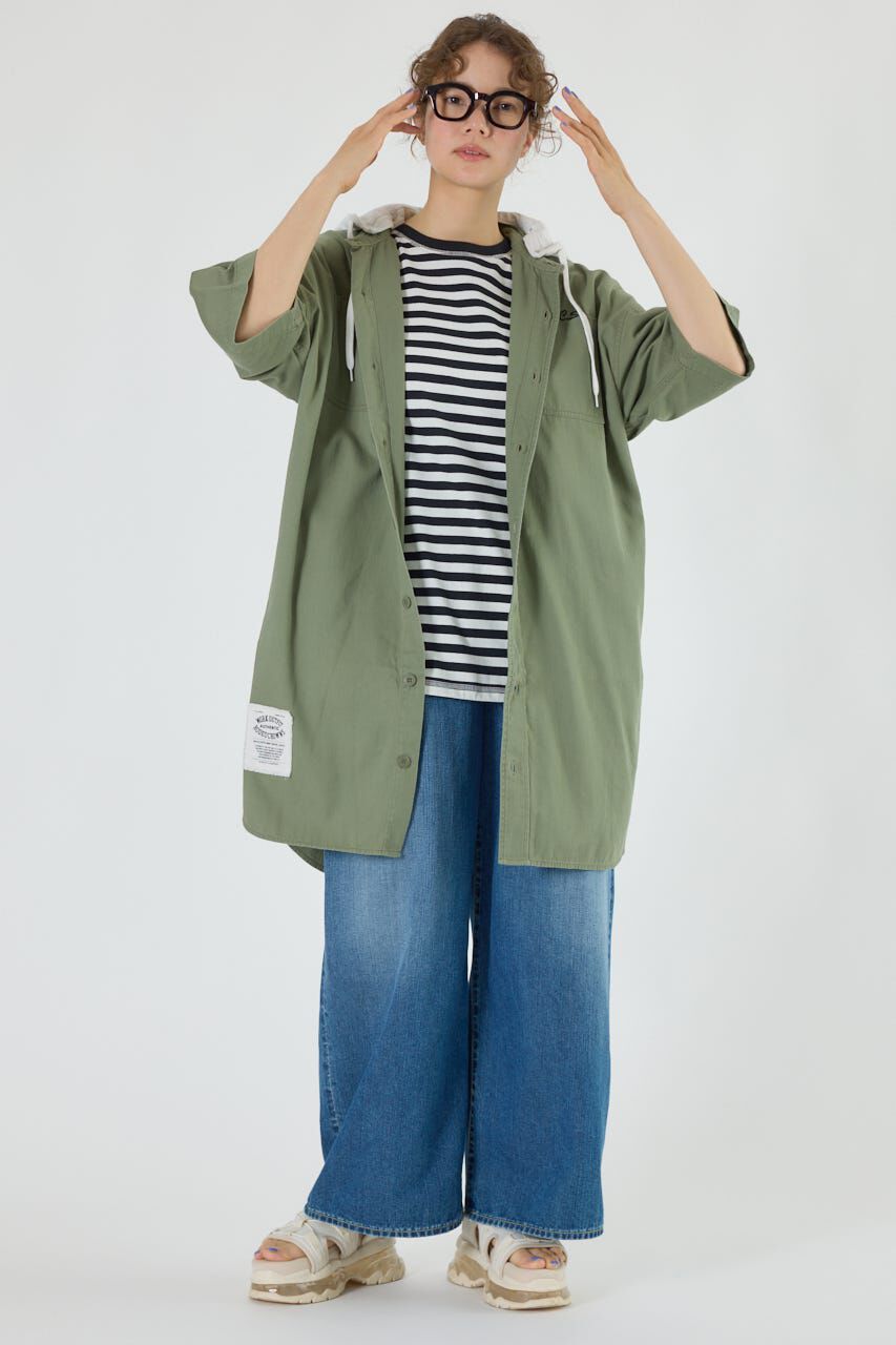 RODEO CROWNS「ショートスリーブミリタリーシャツワンピース」|ワンピース|