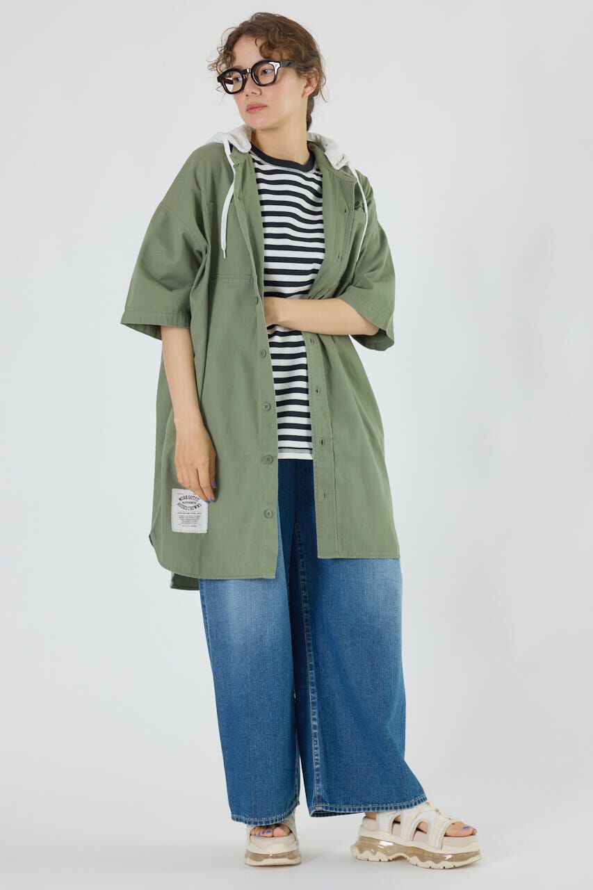 RODEO CROWNS「ショートスリーブミリタリーシャツワンピース」|ワンピース|