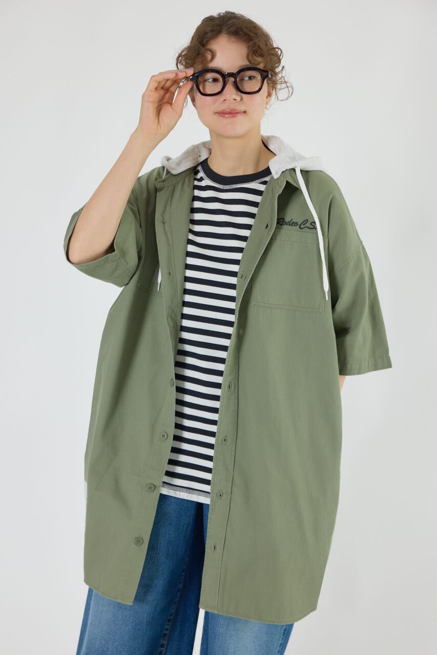 RODEO CROWNS「ショートスリーブミリタリーシャツワンピース」|ワンピース|