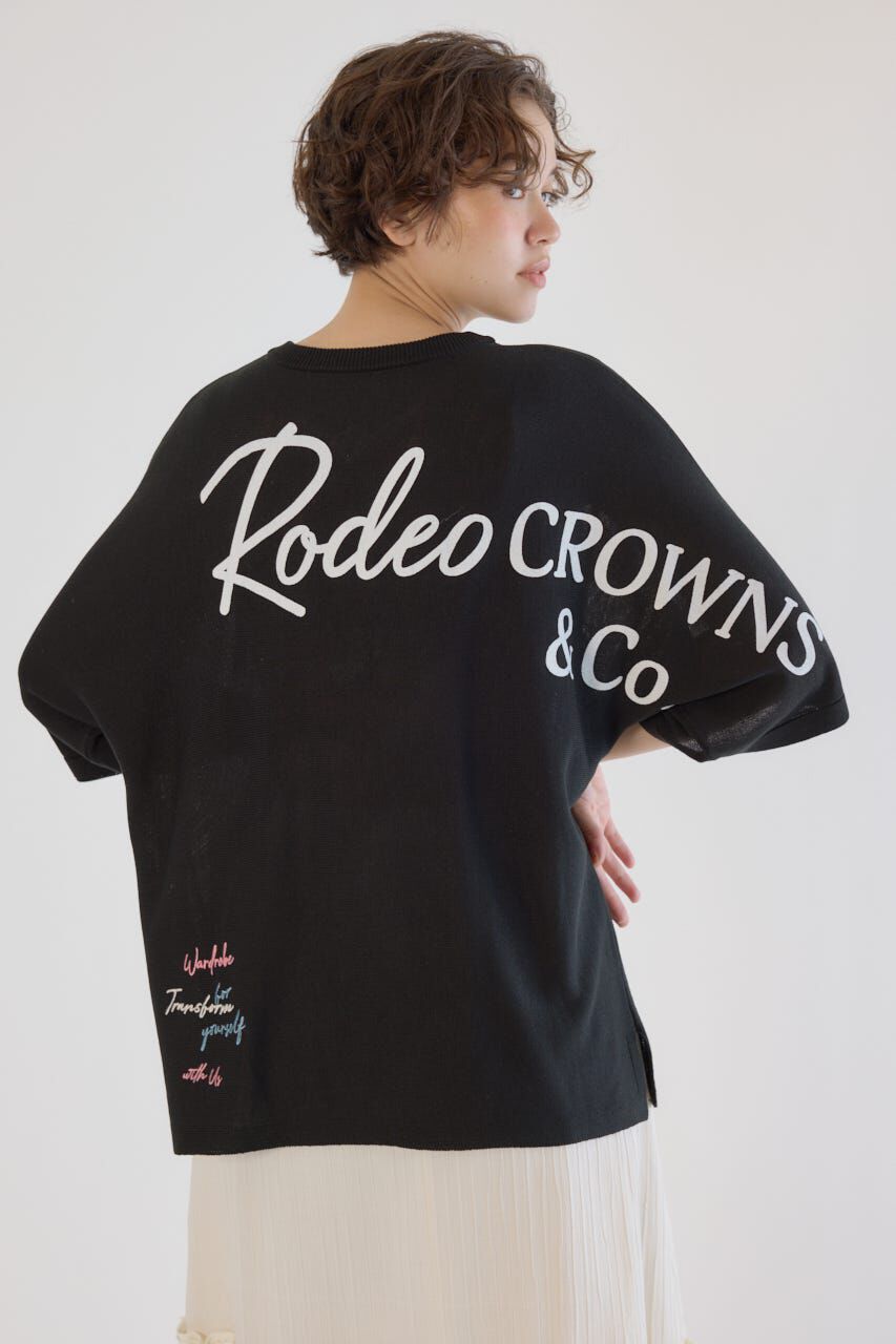 RODEO CROWNS「BIG LOGO5分袖ニットトップス」|ニット・セーター|