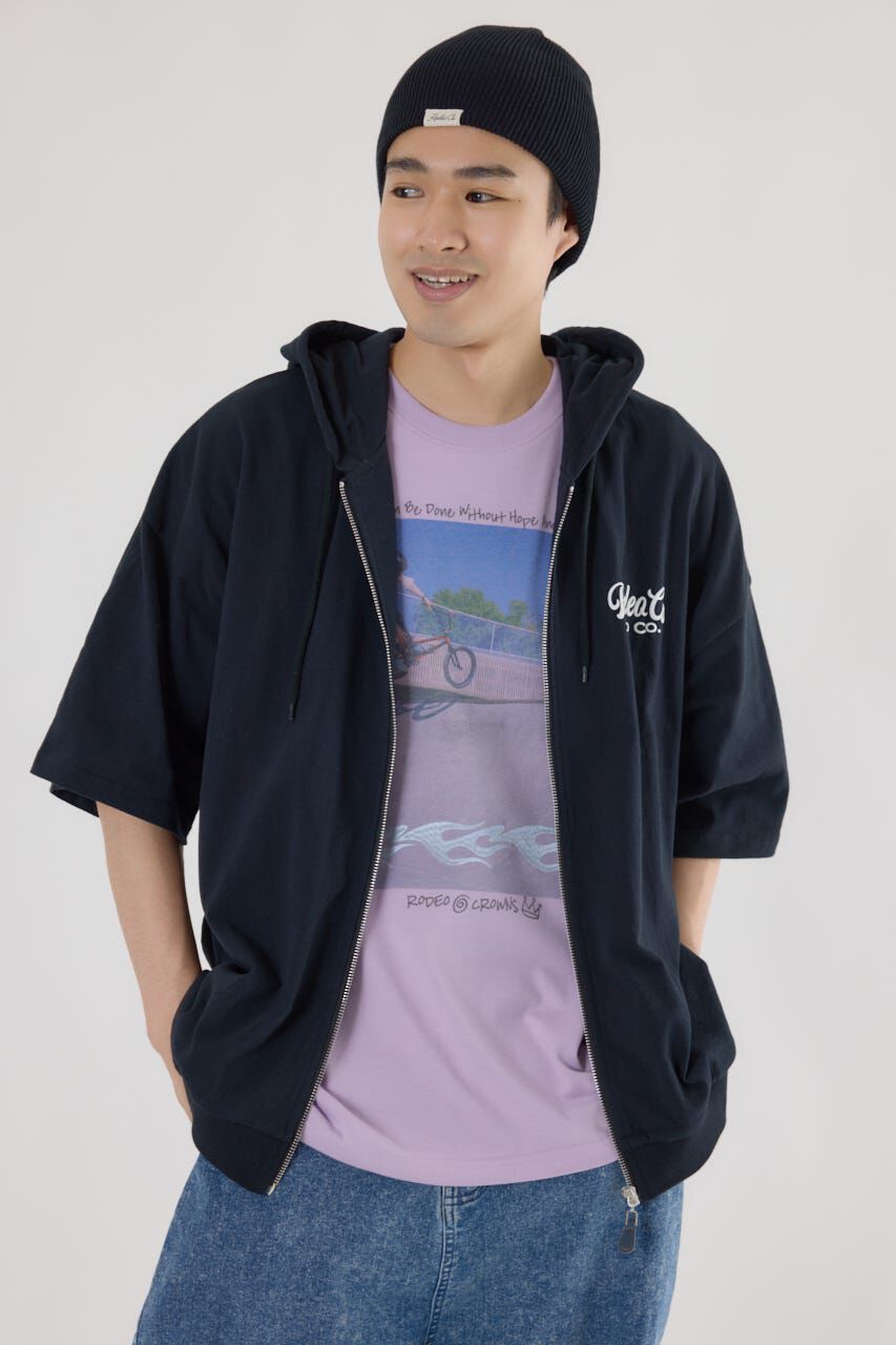 RODEO CROWNS「ハーフスリーブロゴZIPパーカー」|パーカー|