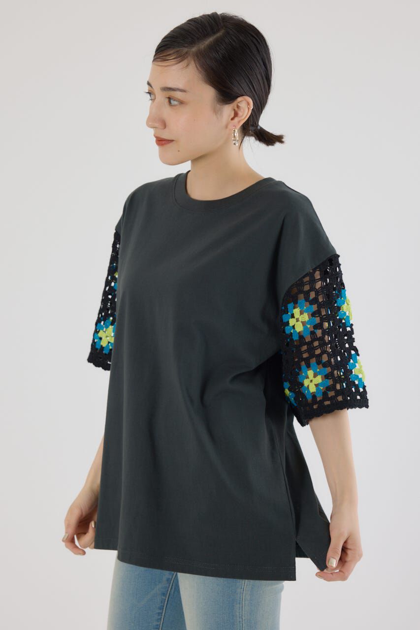 RODEO CROWNS「FLOWERクロシェドッキングTシャツ」|Tシャツ・カットソー|