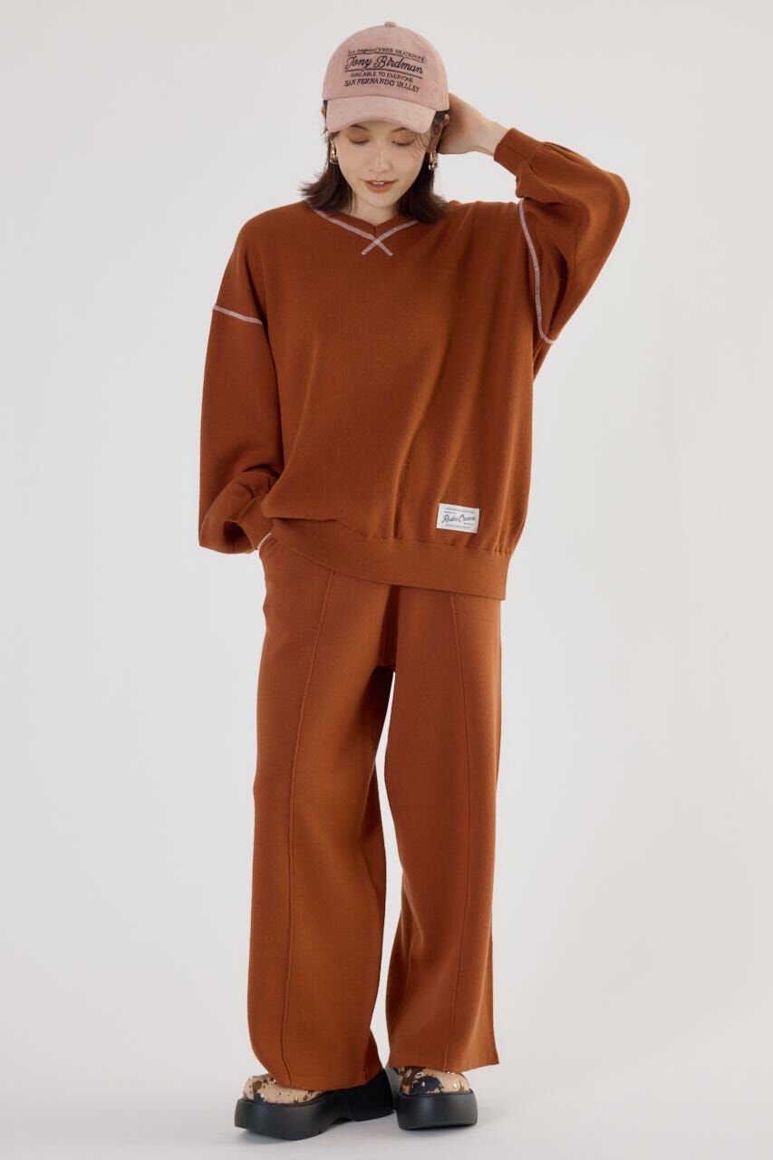 RODEO CROWNS「スウェットライク Vネックトップス」|ニット・セーター|