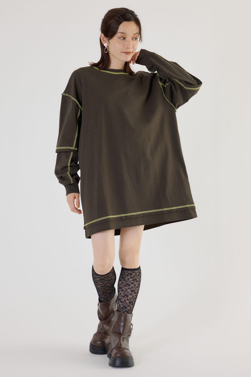 RODEO CROWNS「カラーステッチレイヤードワンピース」|ワンピース|