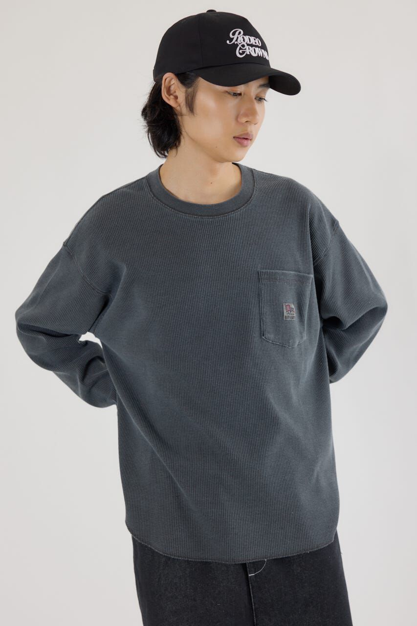 RODEO CROWNS「ピグメントワッフルトップス」|Tシャツ・カットソー|