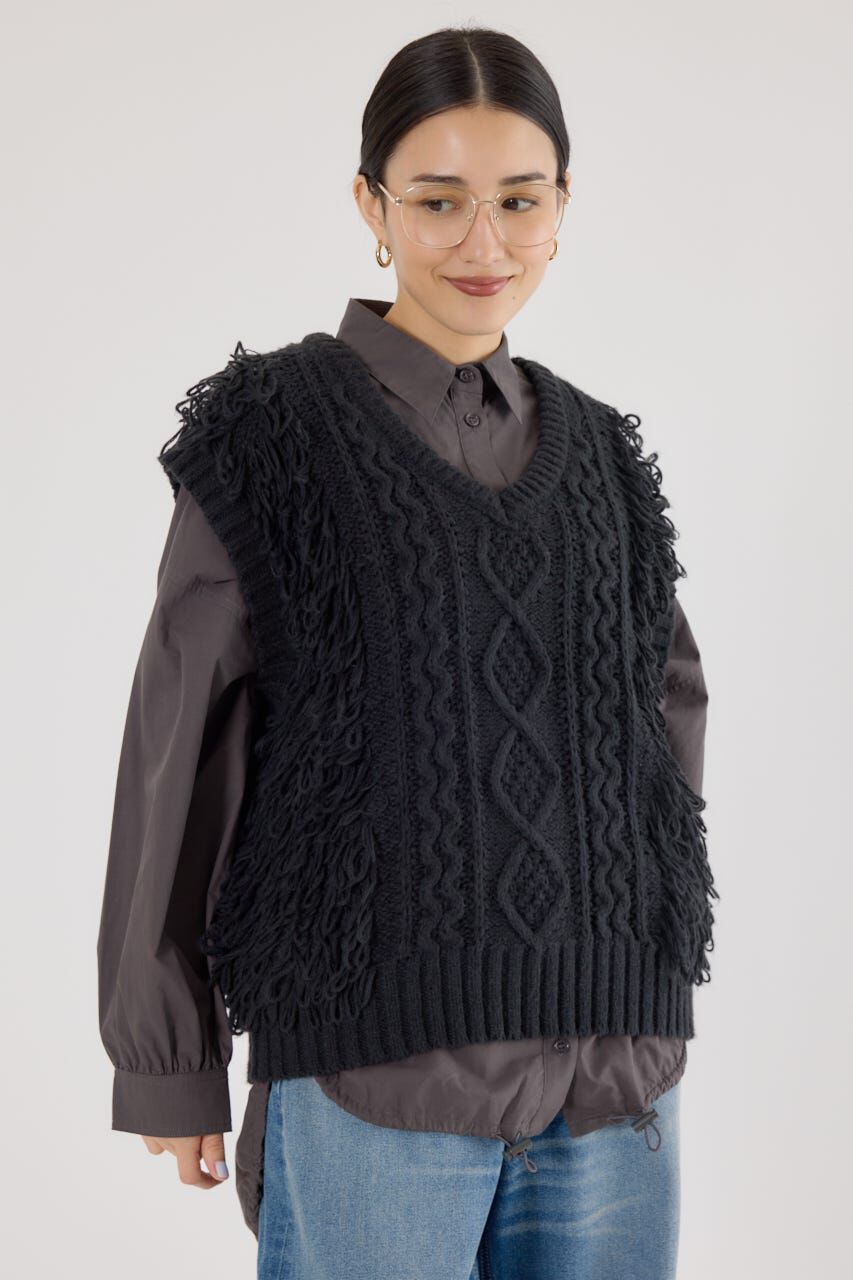 RODEO CROWNS「ケーブルニットベスト」|ニット・セーター|