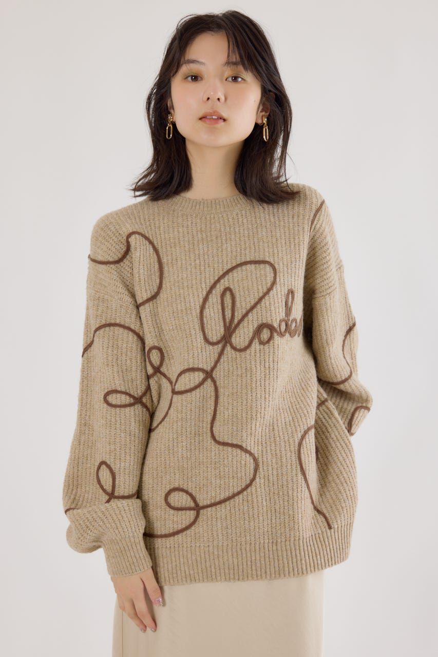 RODEO CROWNS「Embroideryラインロゴニットトップス」|ニット・セーター|