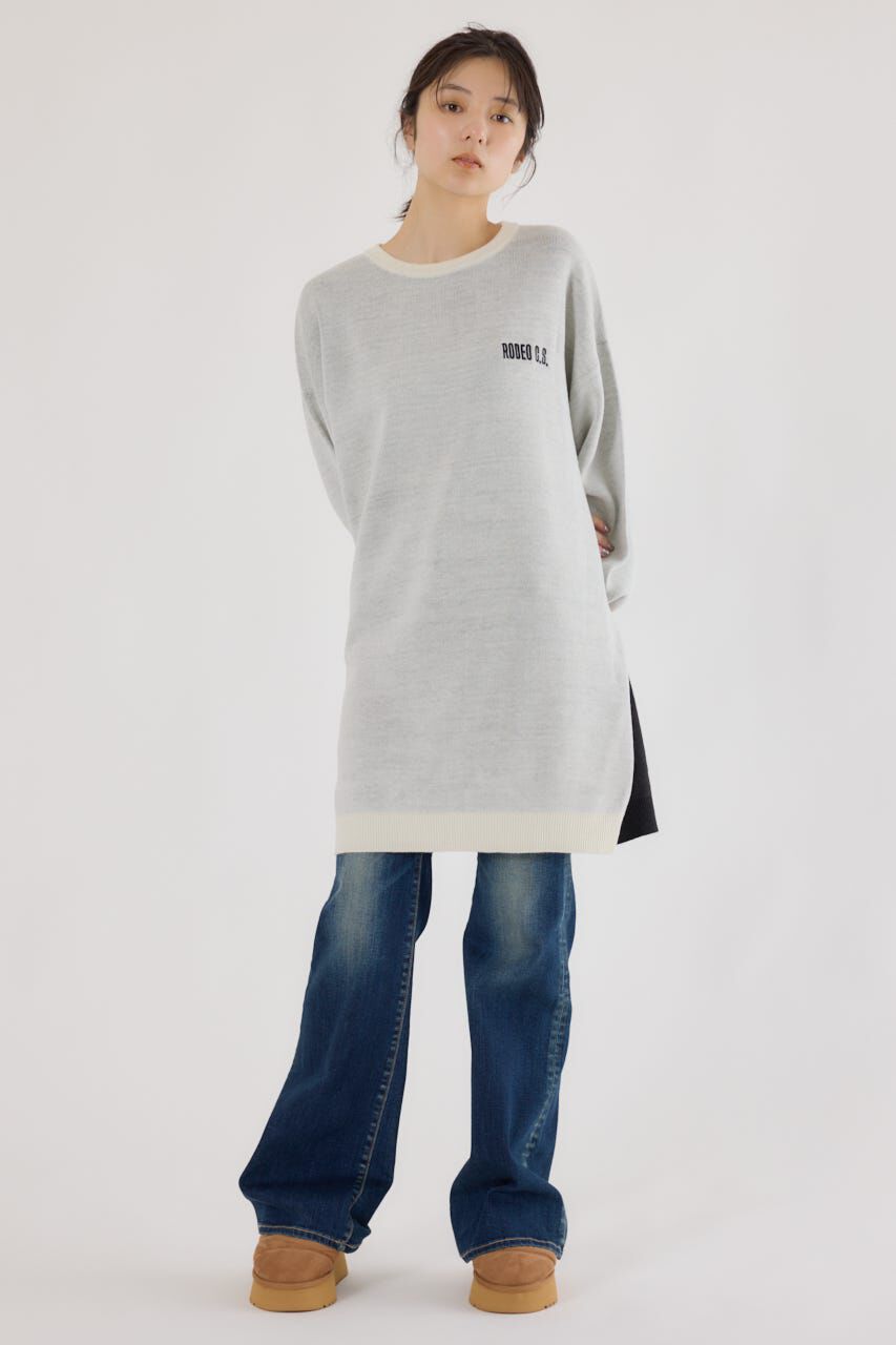 RODEO CROWNS「バックバイカラーロゴニットワンピース」|ワンピース|