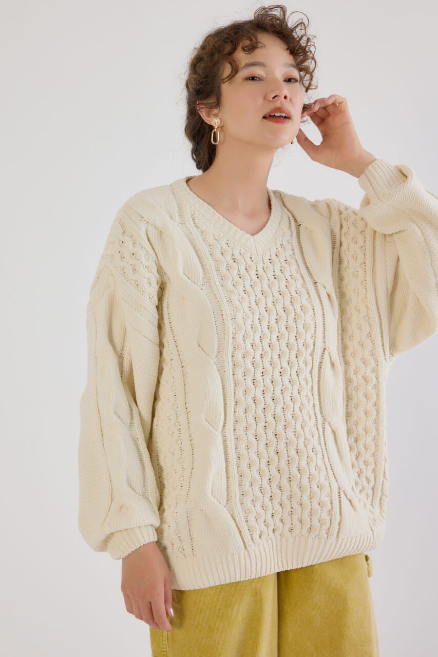 RODEO CROWNS「Vネックモールニットトップス」|ニット・セーター|