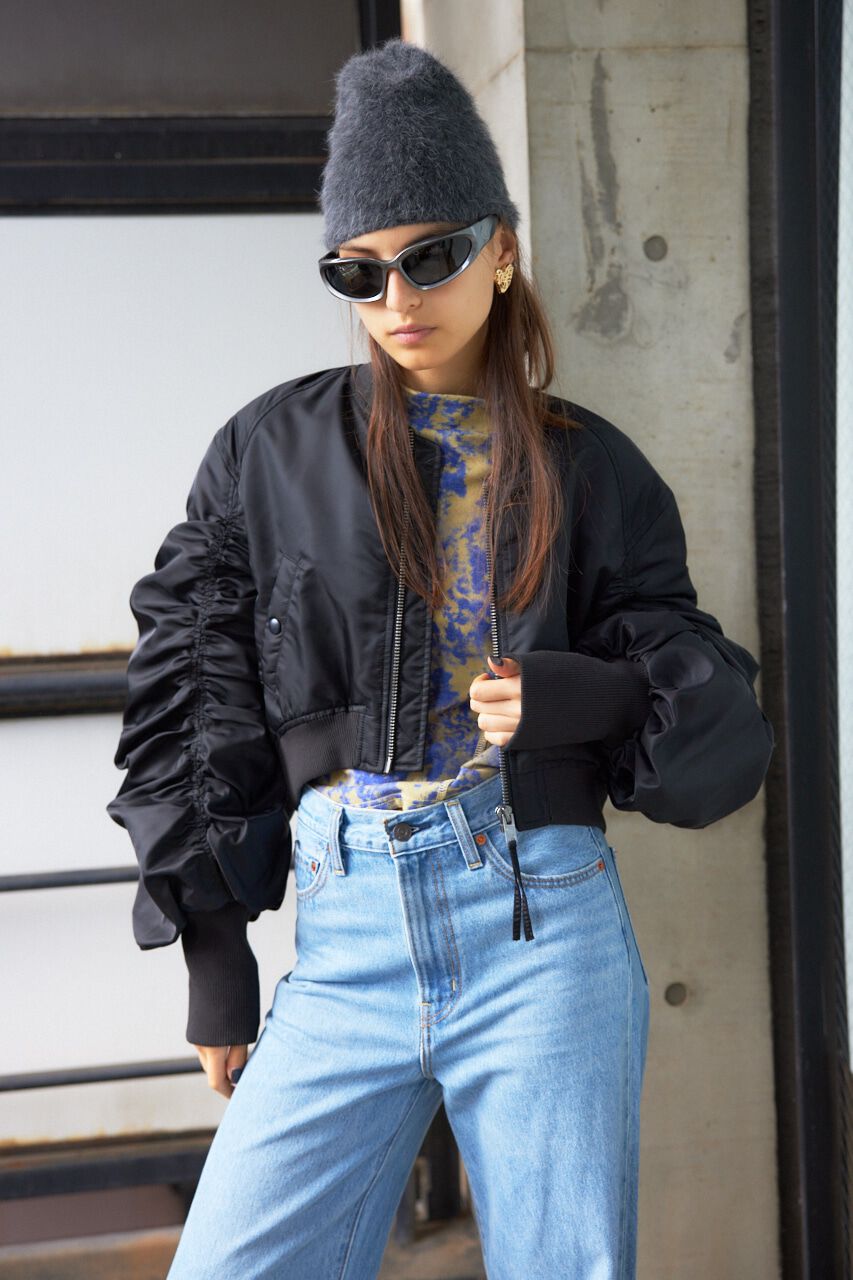 SLY「CROP GATHER MA-1」|ブルゾン・スタジャン|