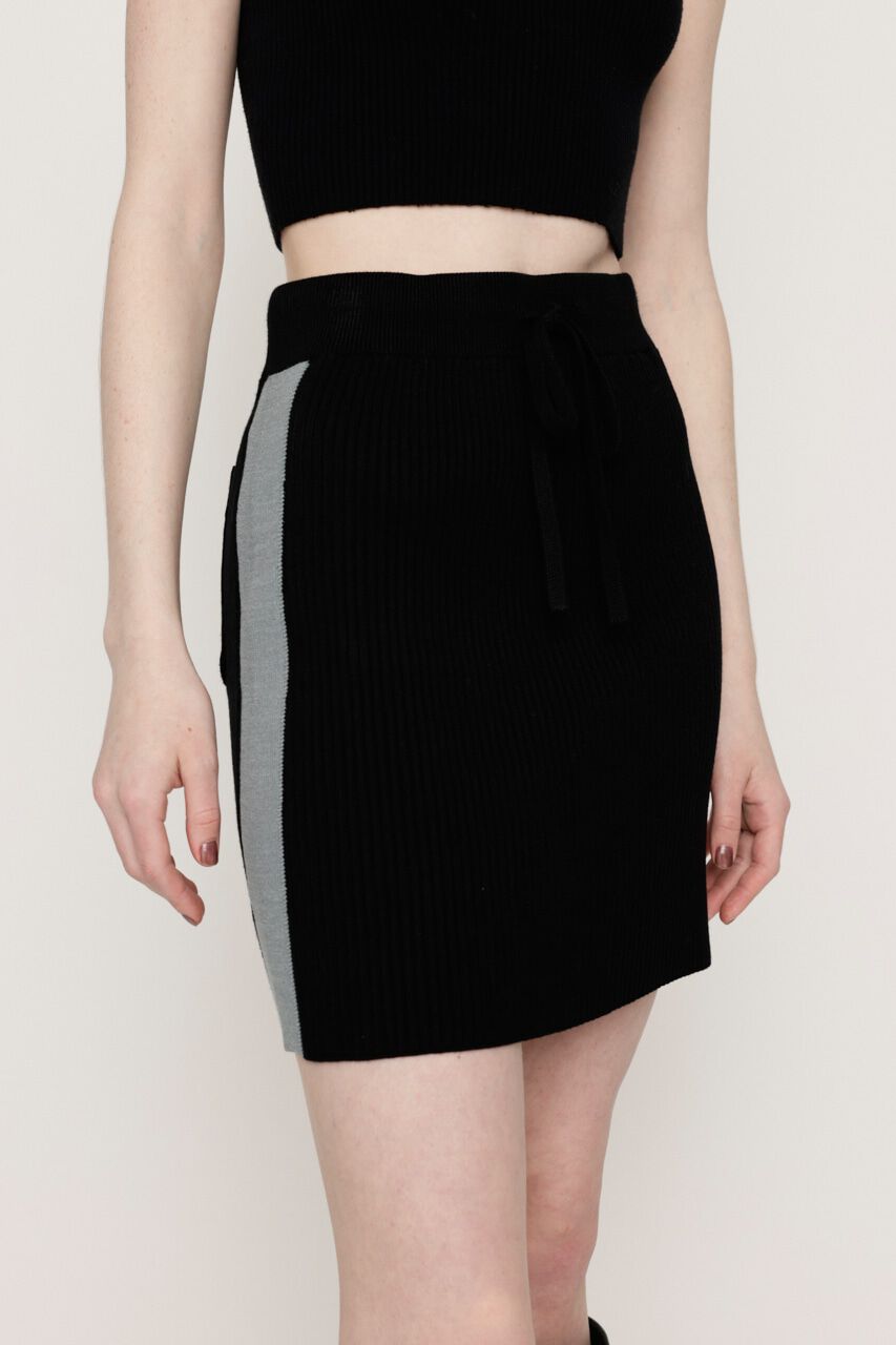 SLY「KNIT TRACK SIDE LINE ショートスカート」|スカート|