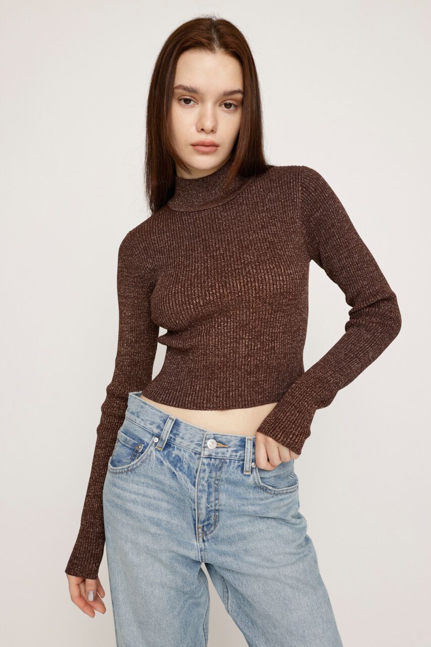 SLY「SHINY CROPPED KNIT トップス」|ニット・セーター|GLD