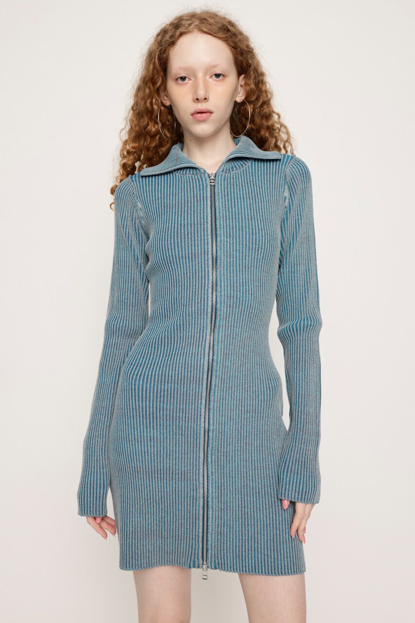 SLY「FRONT ZIP BI COLOR ショートワンピース」|ワンピース|