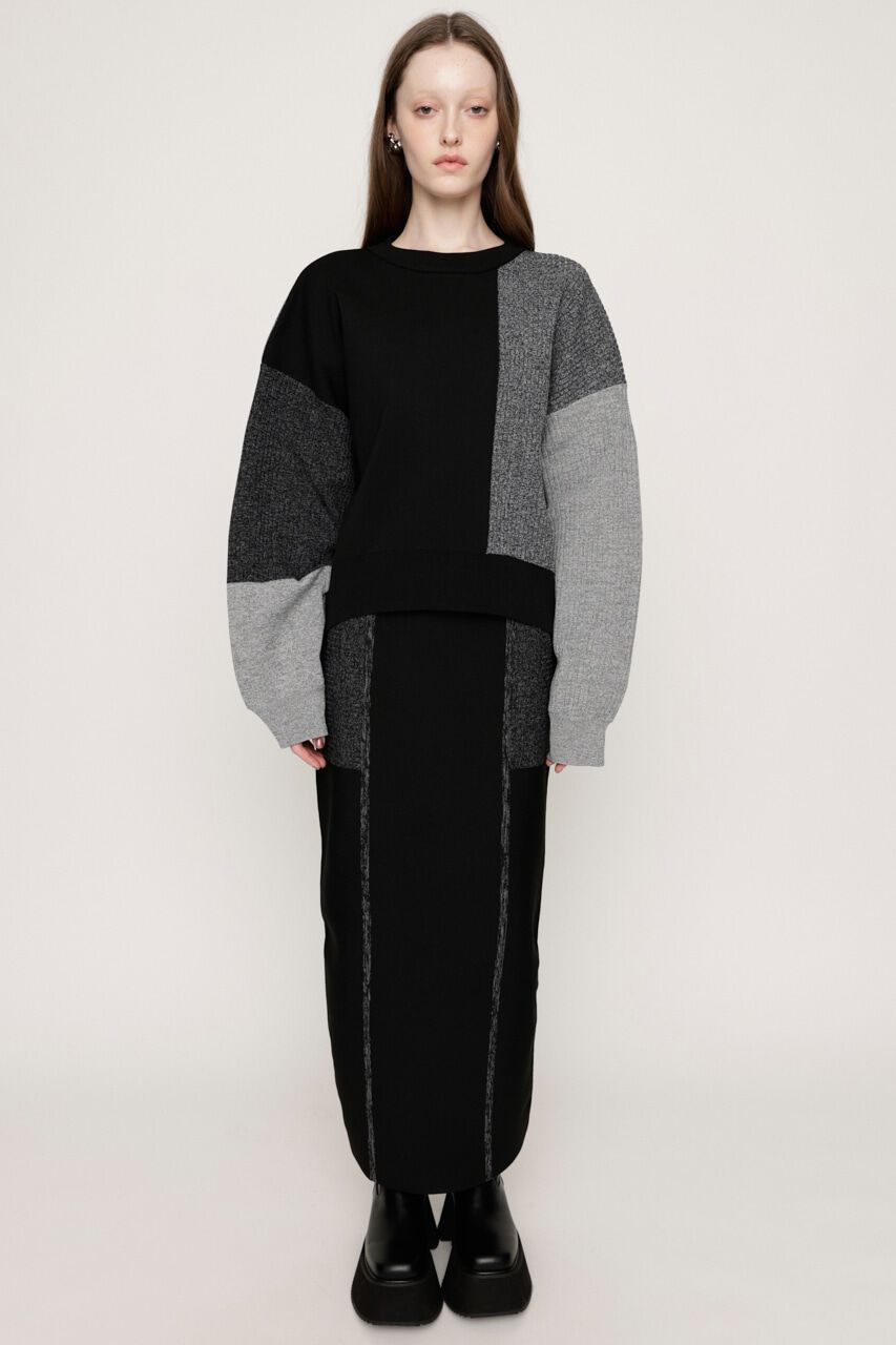 SLY「BLOCKING I LINE KNIT スカート」|スカート|M/BLK7