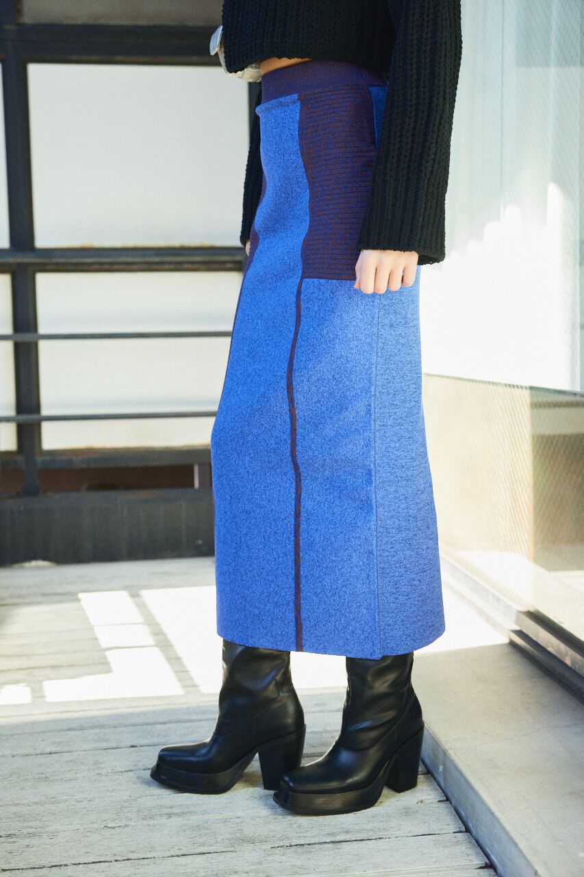 SLY「BLOCKING I LINE KNIT スカート」|スカート|