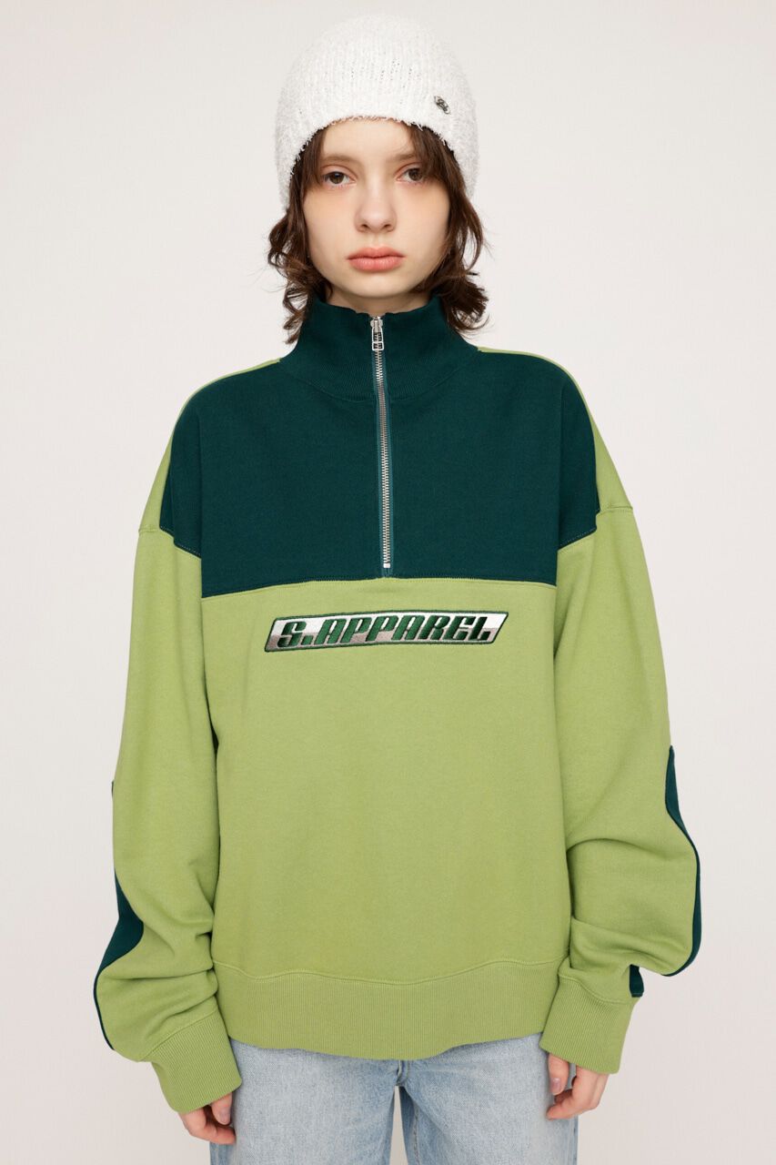 SLY「BI-COLOR HALF ZIP スウェット」|Tシャツ・カットソー|
