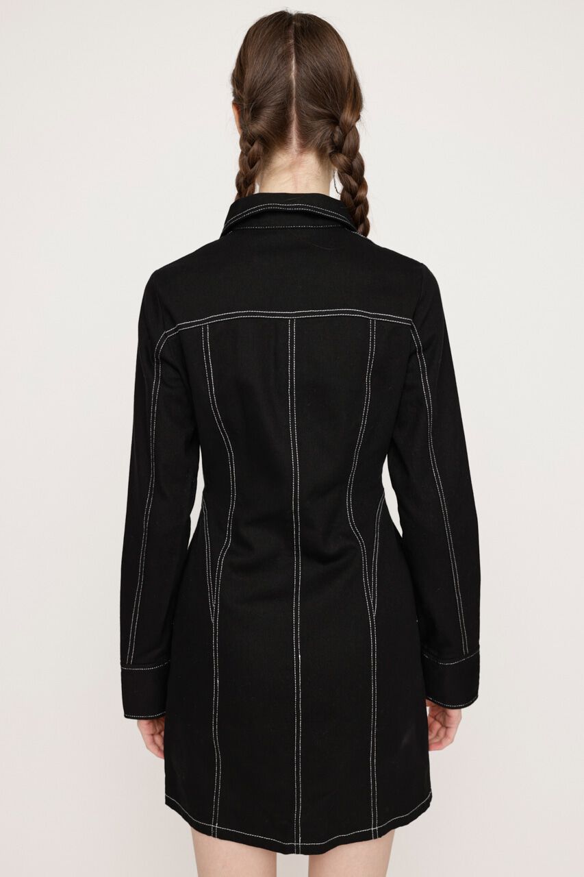 SLY「FRONT ZIP DENIM DETAIL ショートワンピース」|ワンピース|