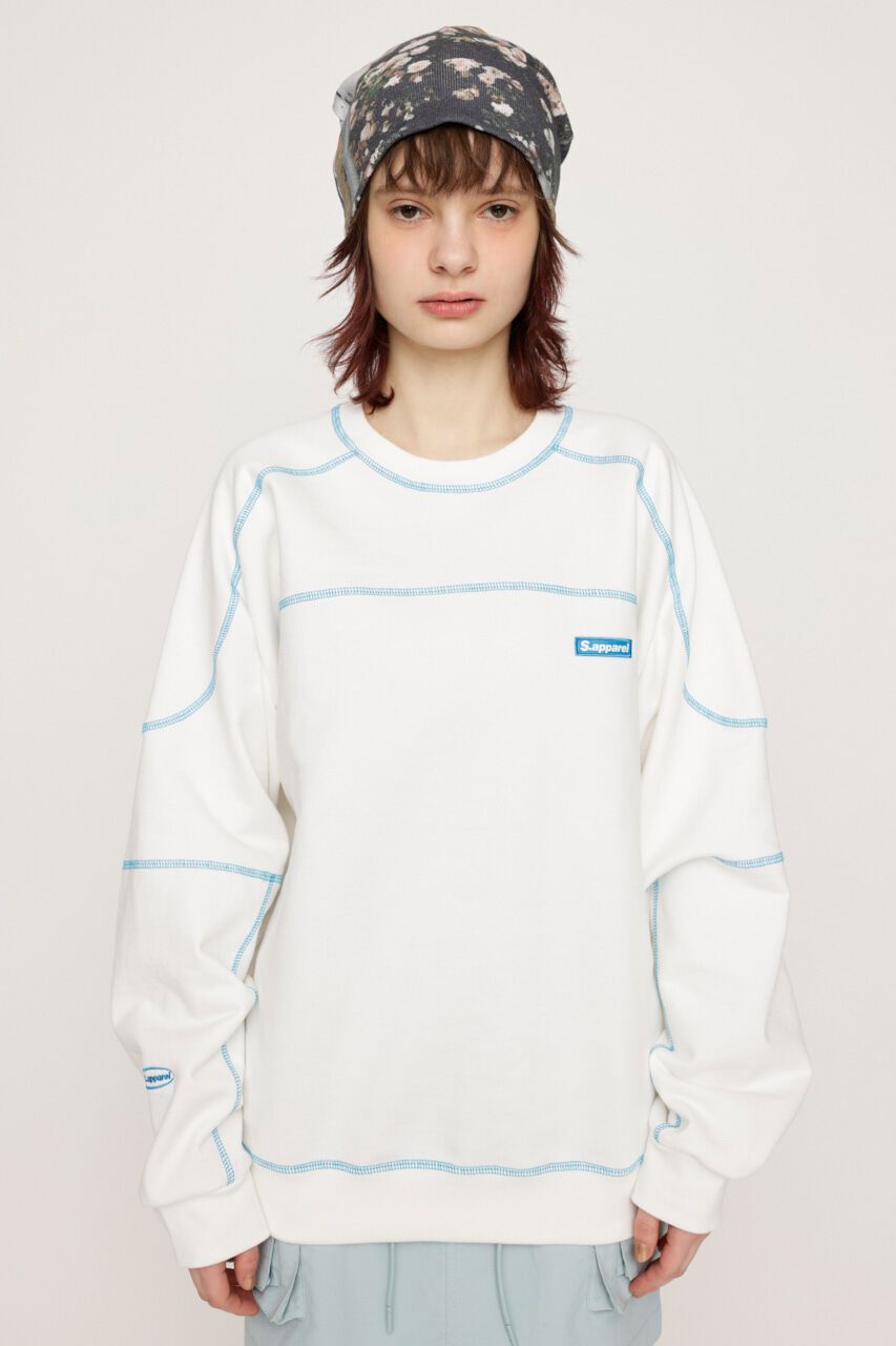 SLY「STITCHED LINE SW トップス」|Tシャツ・カットソー|O/WHT1