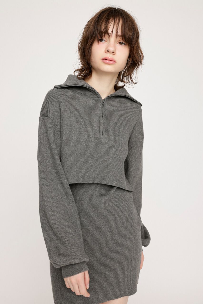 SLY「BIG COLLOR ZIP UP 2P ショートワンピース」|ワンピース|