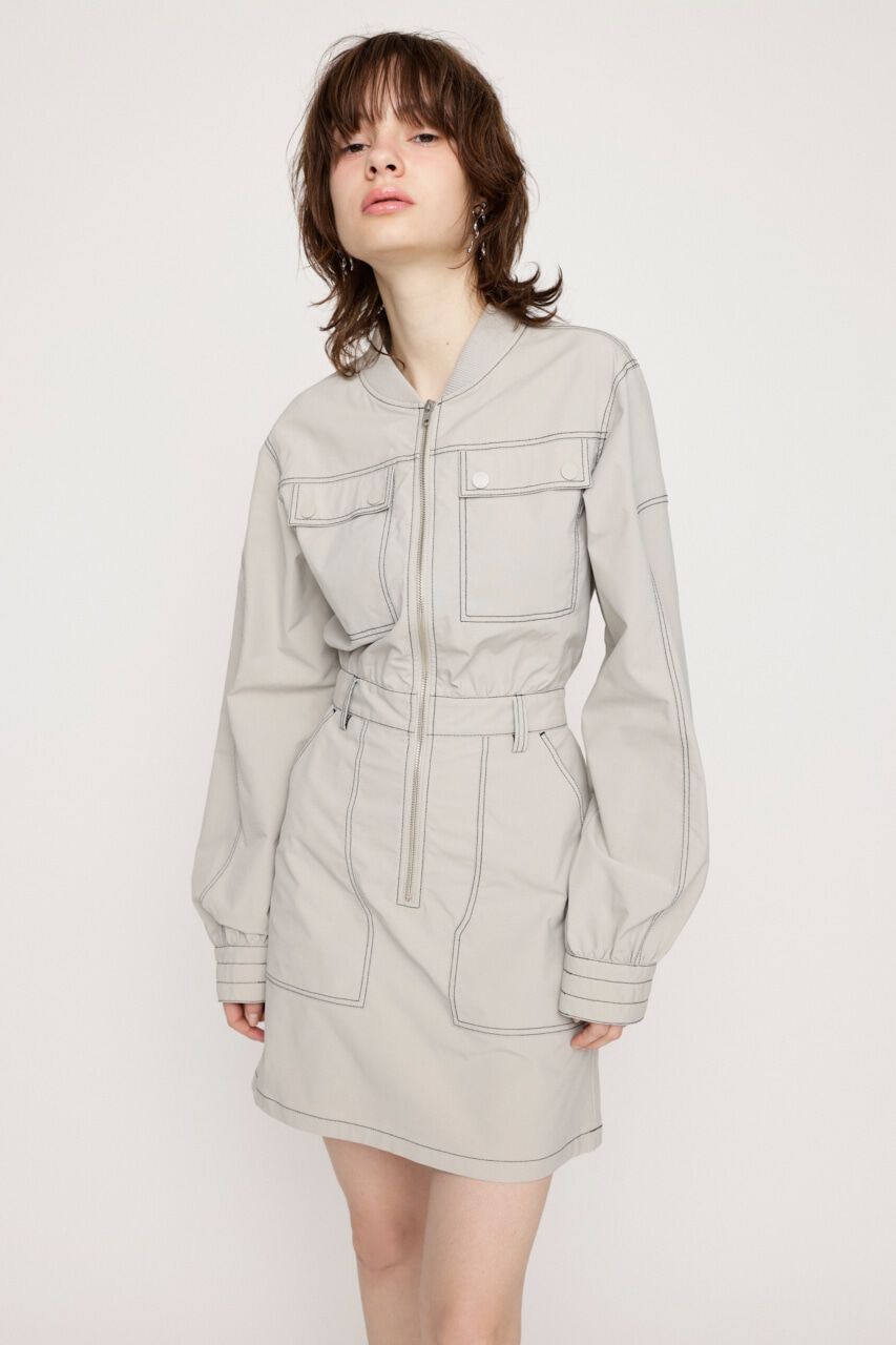 SLY「FRONT ZIP STITCH ショートワンピース」|ワンピース|IVOY3