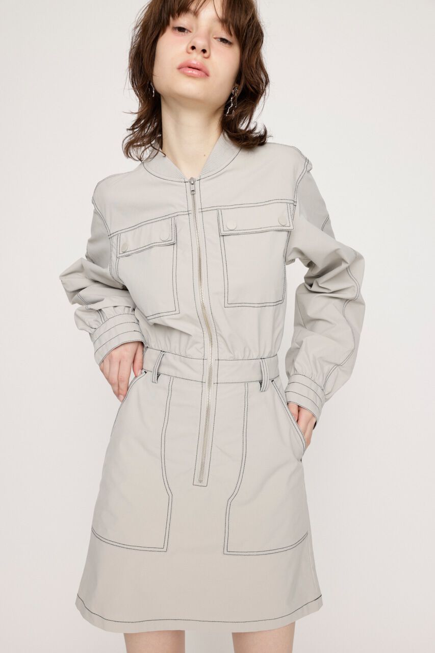 SLY「FRONT ZIP STITCH ショートワンピース」|ワンピース|