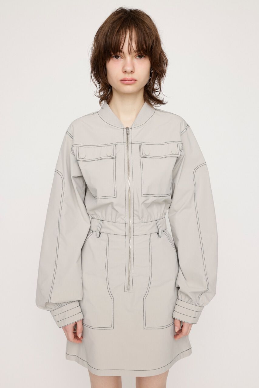 SLY「FRONT ZIP STITCH ショートワンピース」|ワンピース|