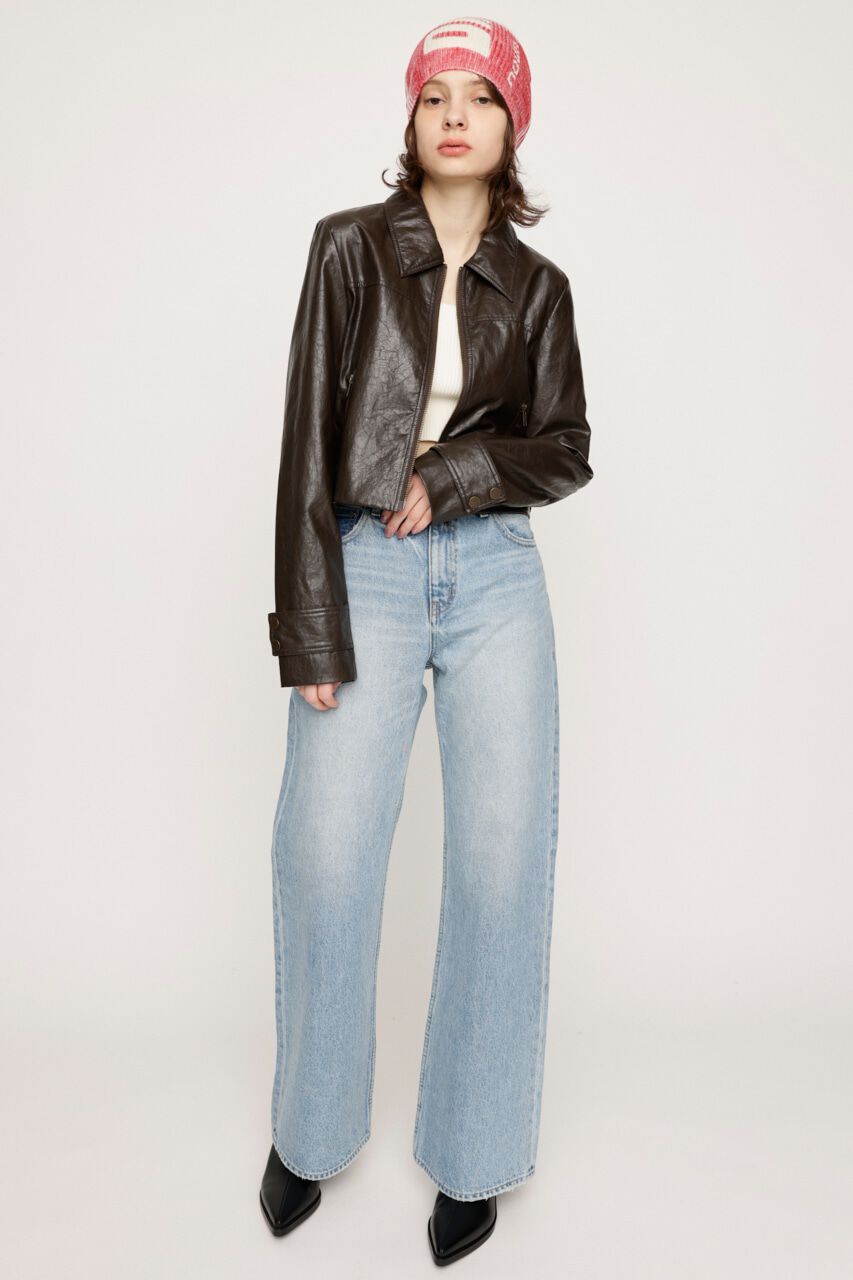 SLY「CROP F／LEATHER ZIP ジャケット」|その他|