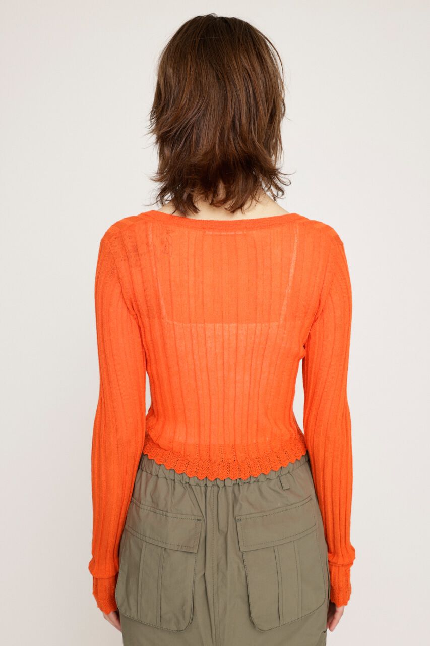 SLY「SHEER CROCHET HG カーディガン」|カーディガン|