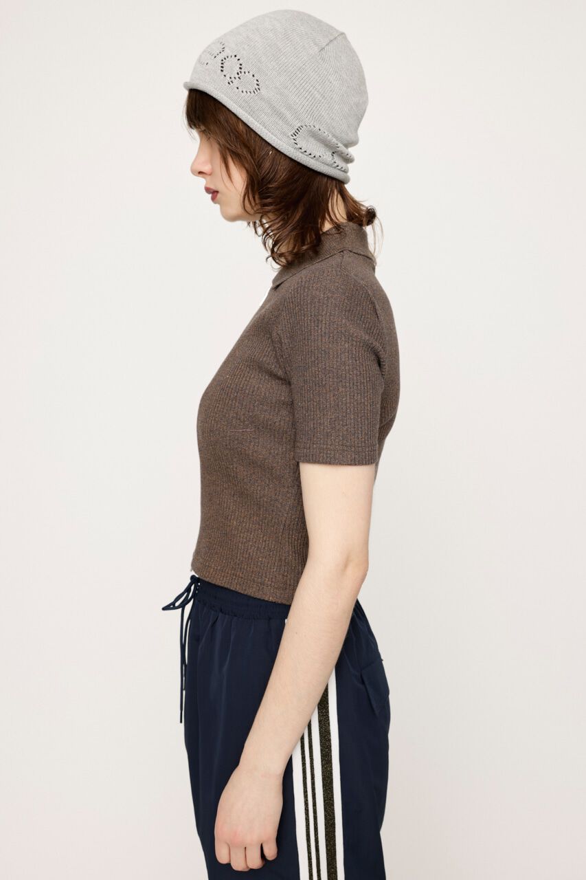 SLY「FRONT ZIP CUT RIB トップス」|Tシャツ・カットソー|