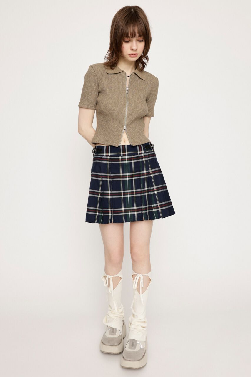 SLY「FRONT ZIP CUT RIB トップス」|Tシャツ・カットソー|