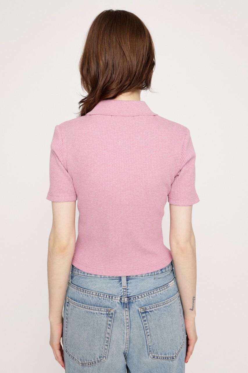 SLY「FRONT ZIP CUT RIB トップス」|Tシャツ・カットソー|