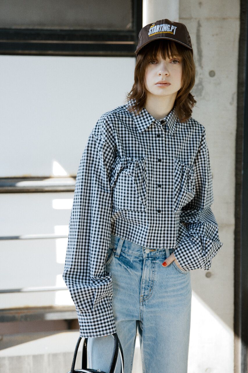 SLY「GATHER POCKET CROPPED シャツ」|シャツ・ブラウス|
