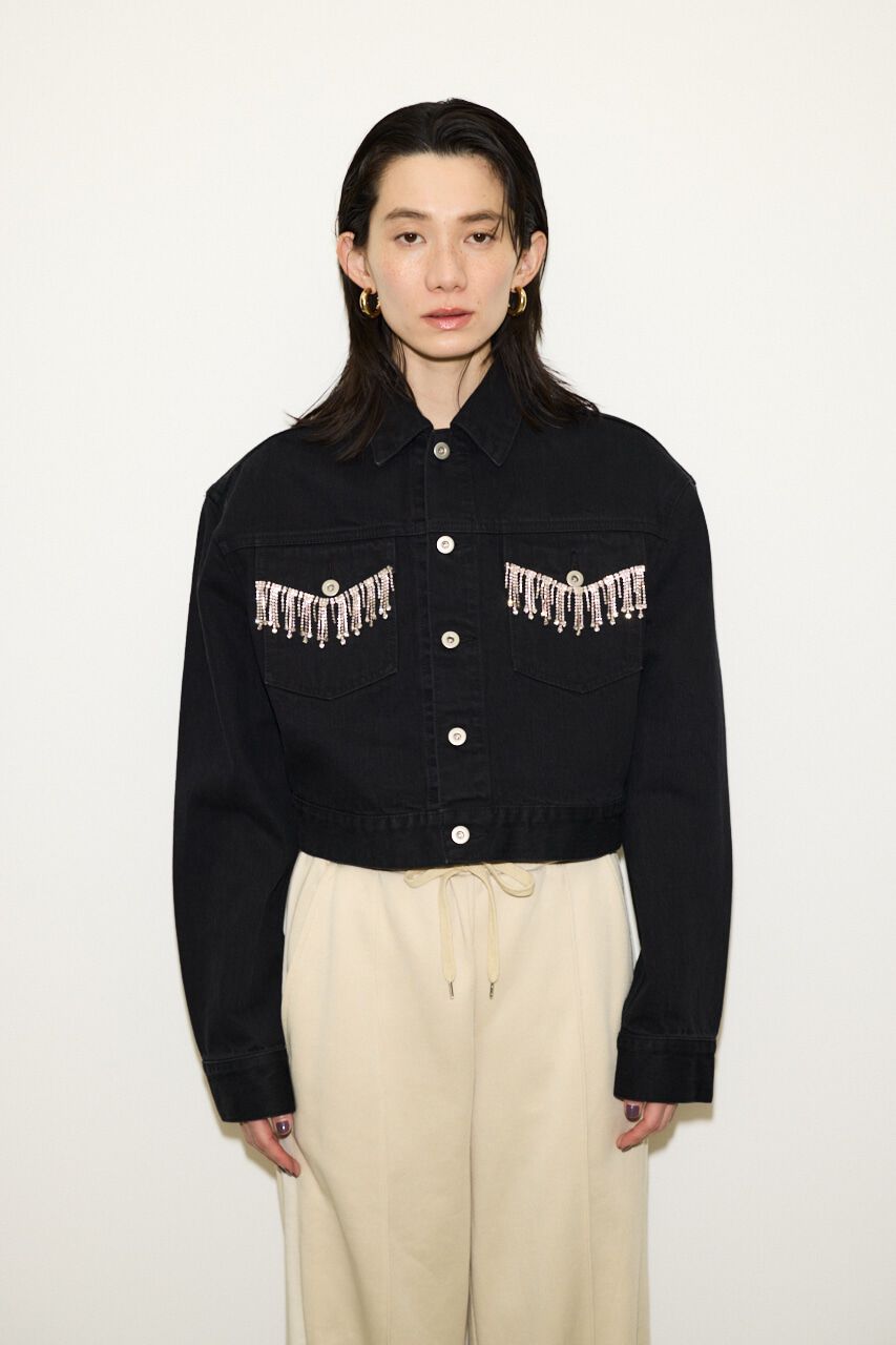 SLY「BIJOU CROP DENIM SH-E」|デニムジャケット|