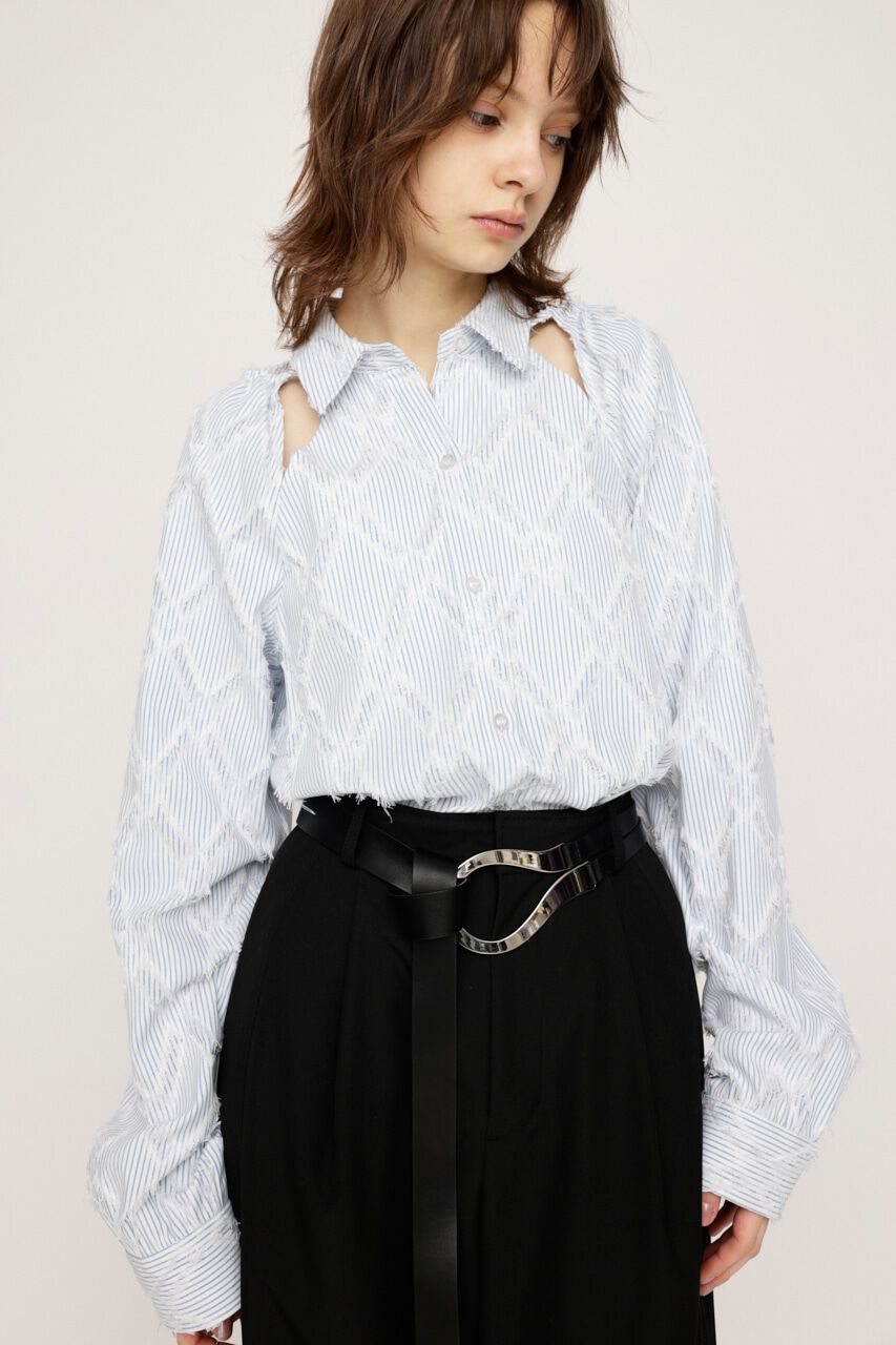 SLY「SHOULDER CUT FRINGE シャツ」|シャツ・ブラウス|