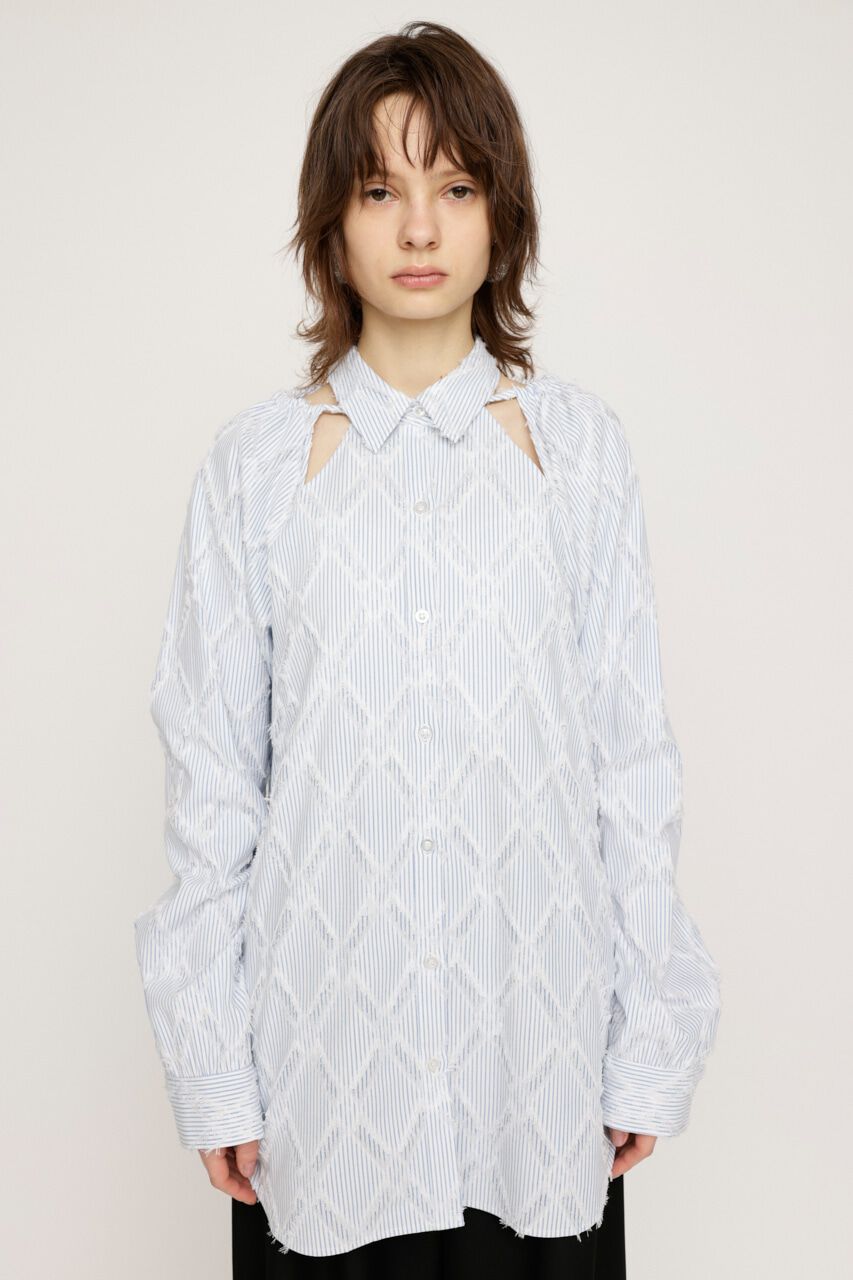 SLY「SHOULDER CUT FRINGE シャツ」|シャツ・ブラウス|