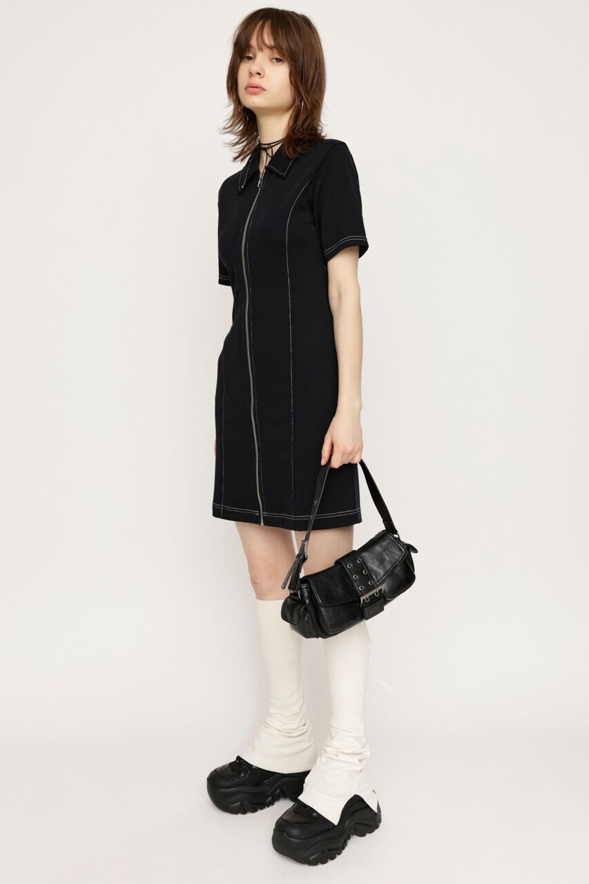 SLY「FRONT ZIP BACK OPEN ショートワンピース」|ワンピース|
