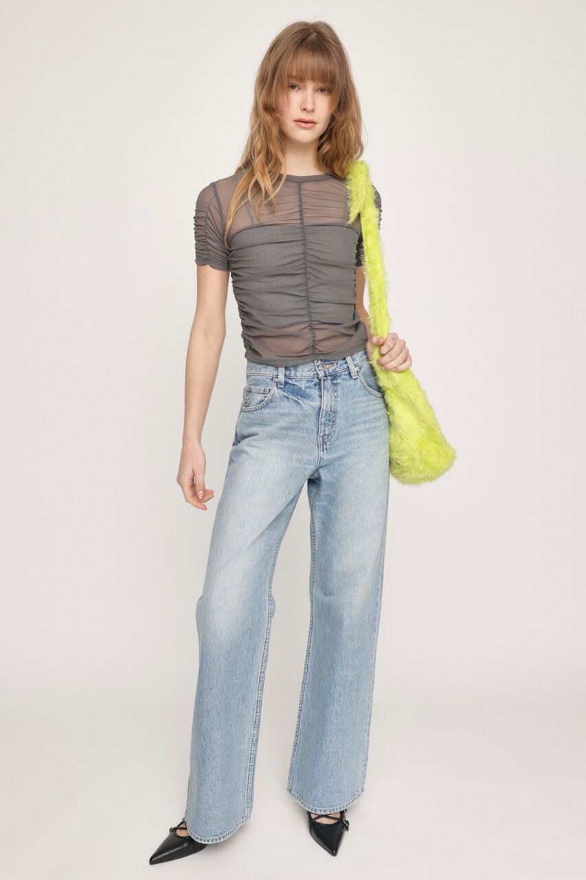 SLY「SHEER GATHER CUT トップス」|Tシャツ・カットソー|