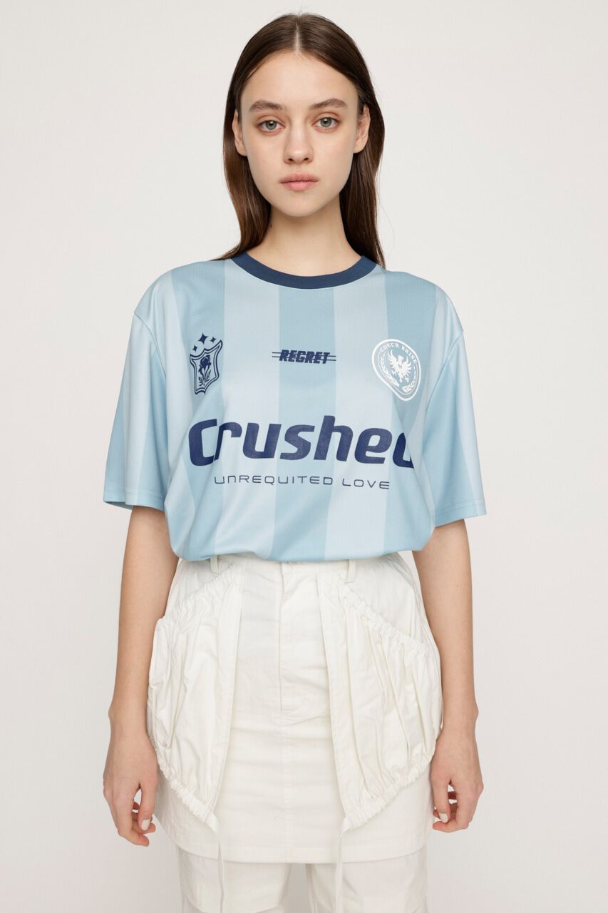 SLY「STRIPE UNIFORM LOGO Tシャツ」|Tシャツ・カットソー|L/BLU1