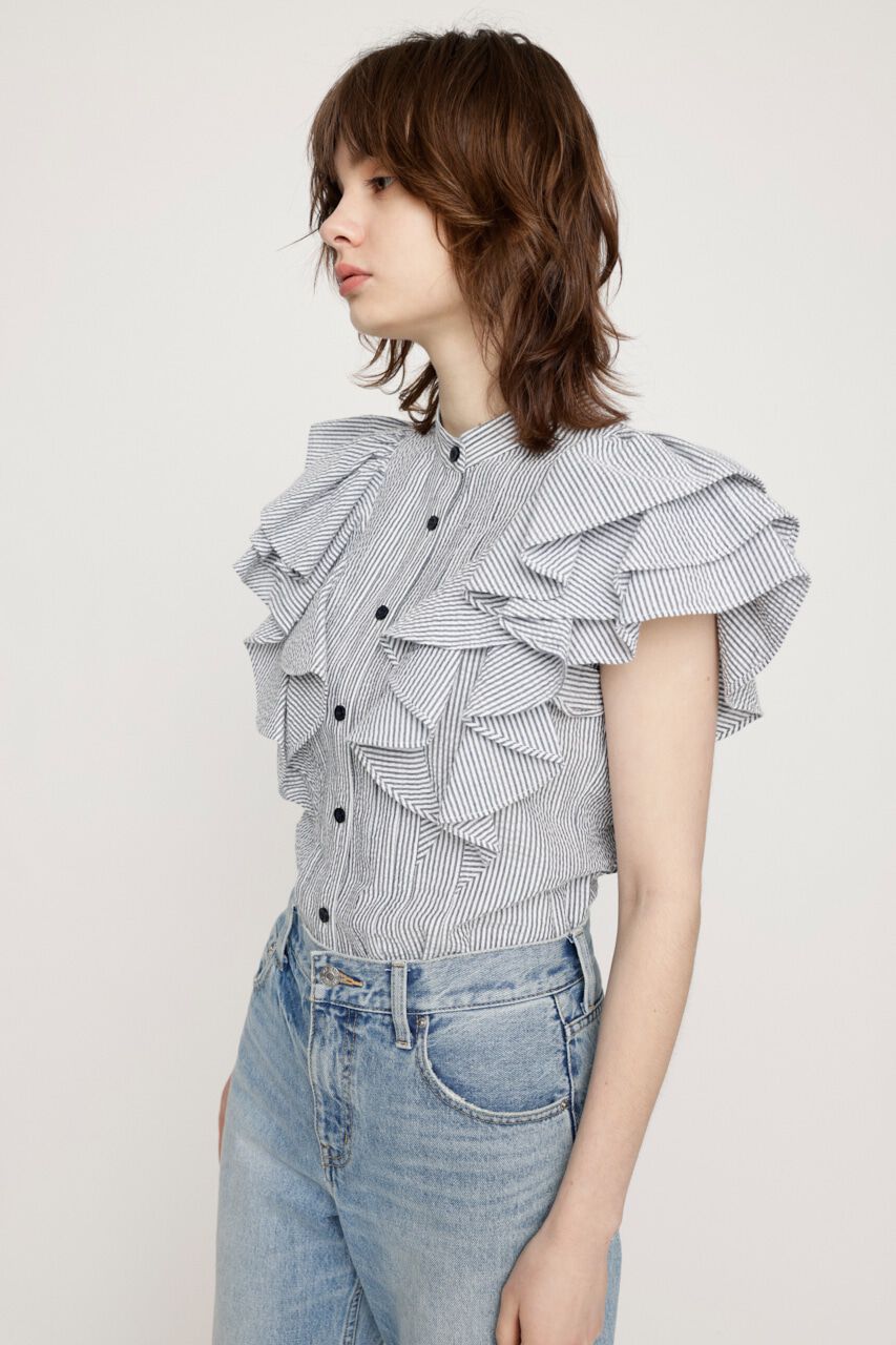 SLY「2WAY SEERSUCKER FRILL ブラウス」|シャツ・ブラウス|