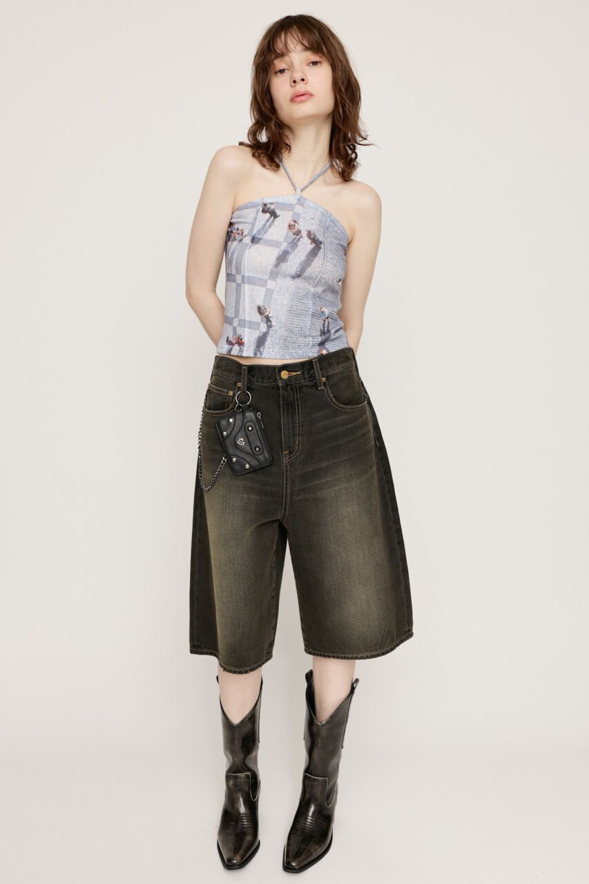 SLY「PHOTO PRINT BARE トップス」|チューブトップ|