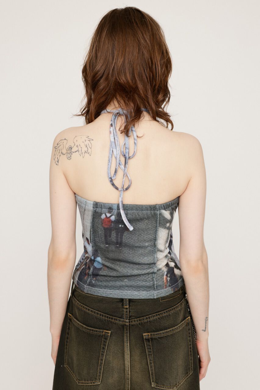 SLY「PHOTO PRINT BARE トップス」|チューブトップ|
