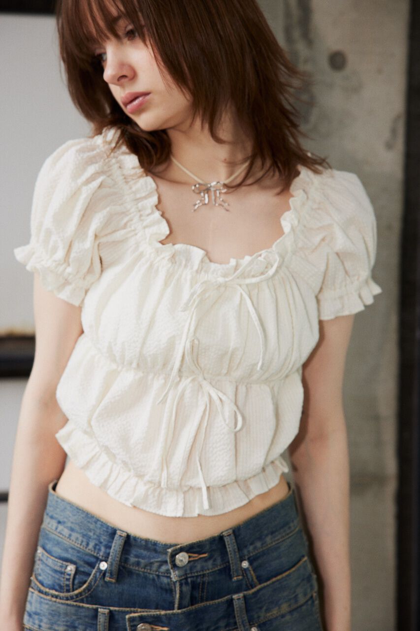 SLY「GATHER RIBBON ブラウス」|シャツ・ブラウス|