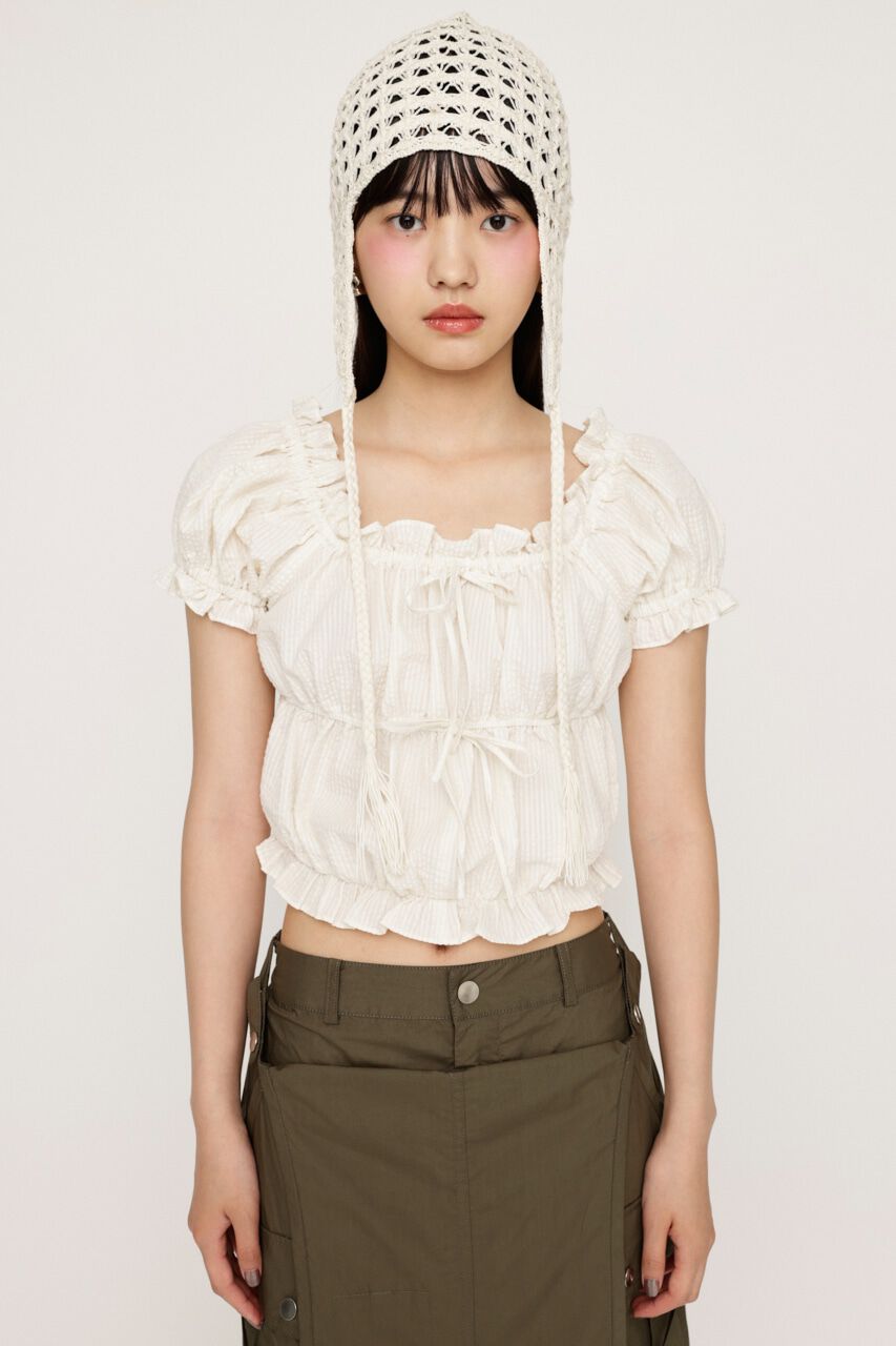 SLY「GATHER RIBBON ブラウス」|シャツ・ブラウス|