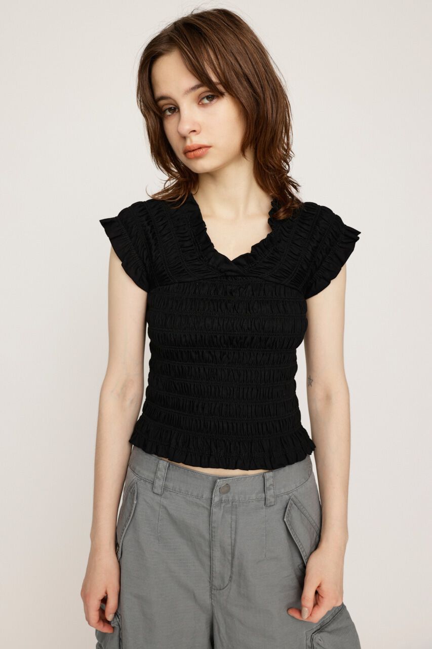 SLY「2WAY SHIRRING BUSTIER トップス」|タンクトップ|