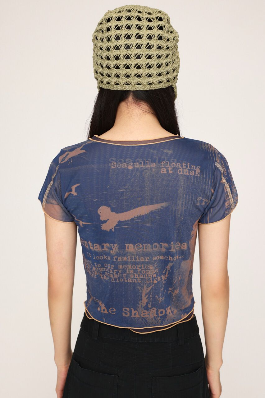 SLY「PRINTED SHEER トップス」|Tシャツ・カットソー|